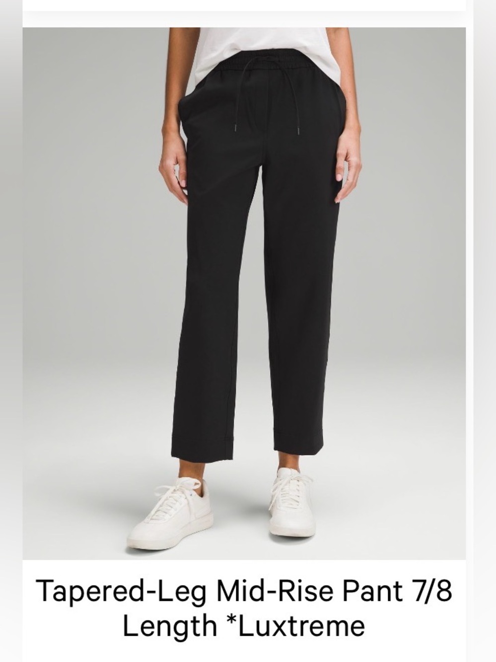 lululemon athletica Black Cropped Tapered-Leg Pants